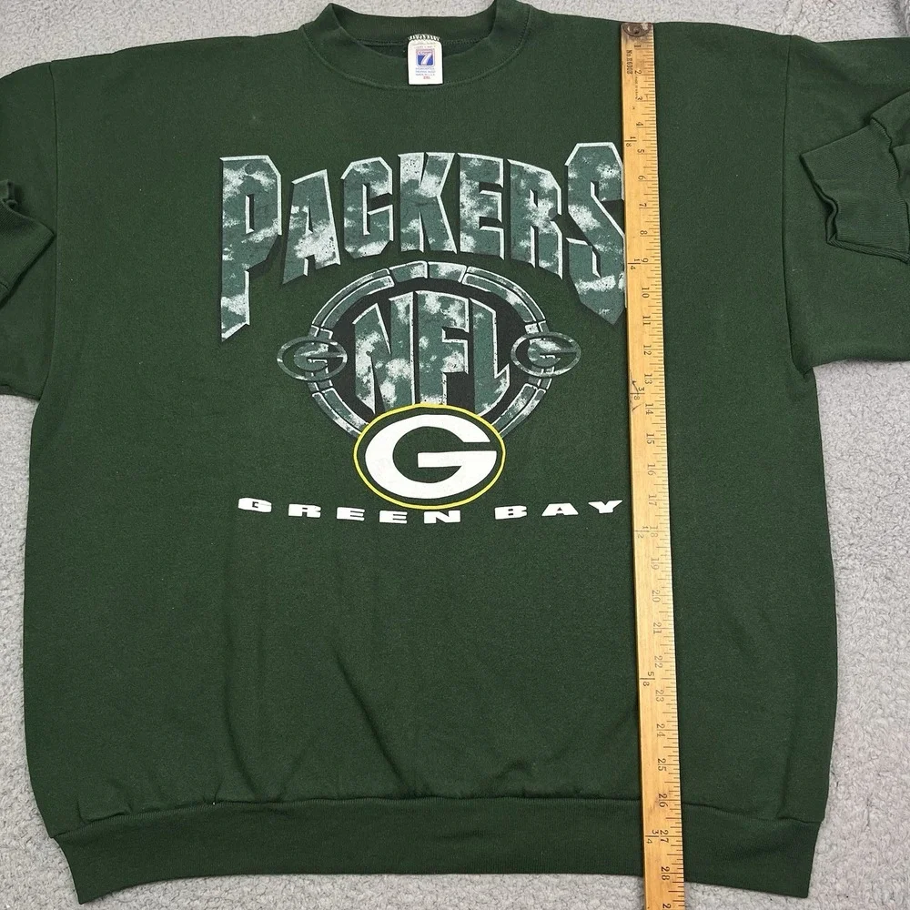 Vintage Green Bay Packers NFL Football Sweater Logo 7‎ Sweatshirt Sz 2XL